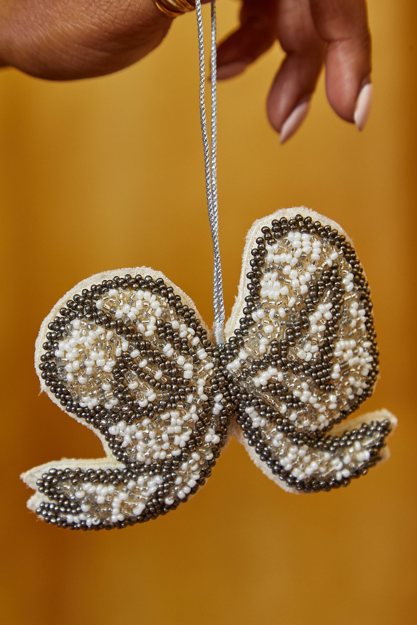 Silver Bow Christmas Decoration