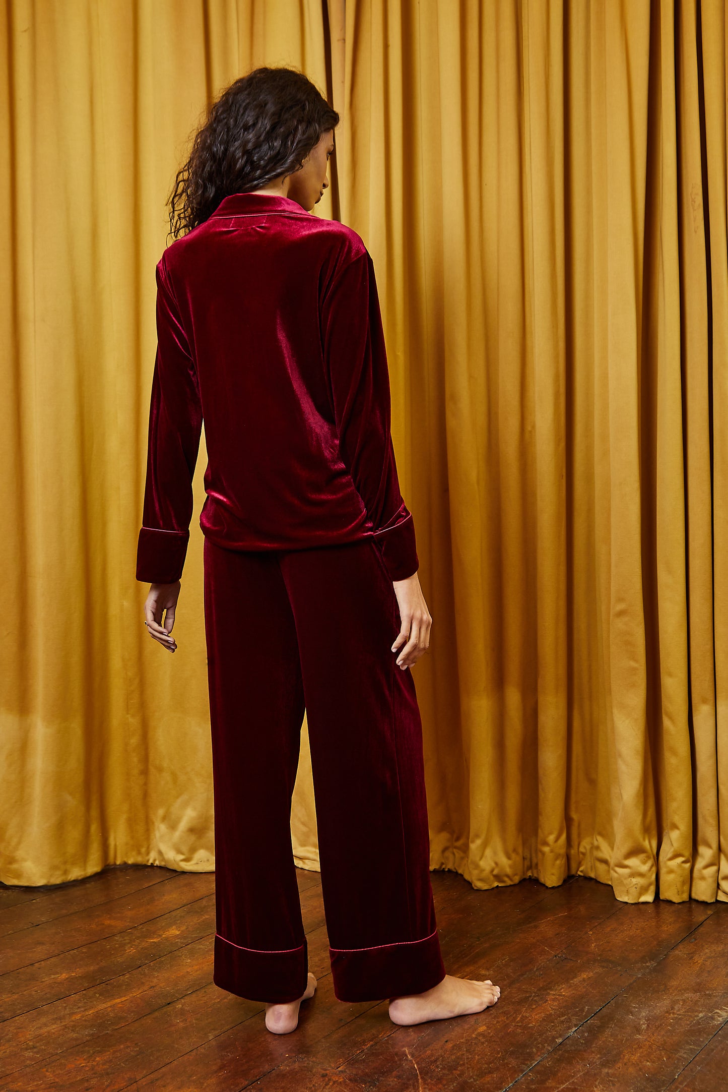 Damson Velvet Trouser Set